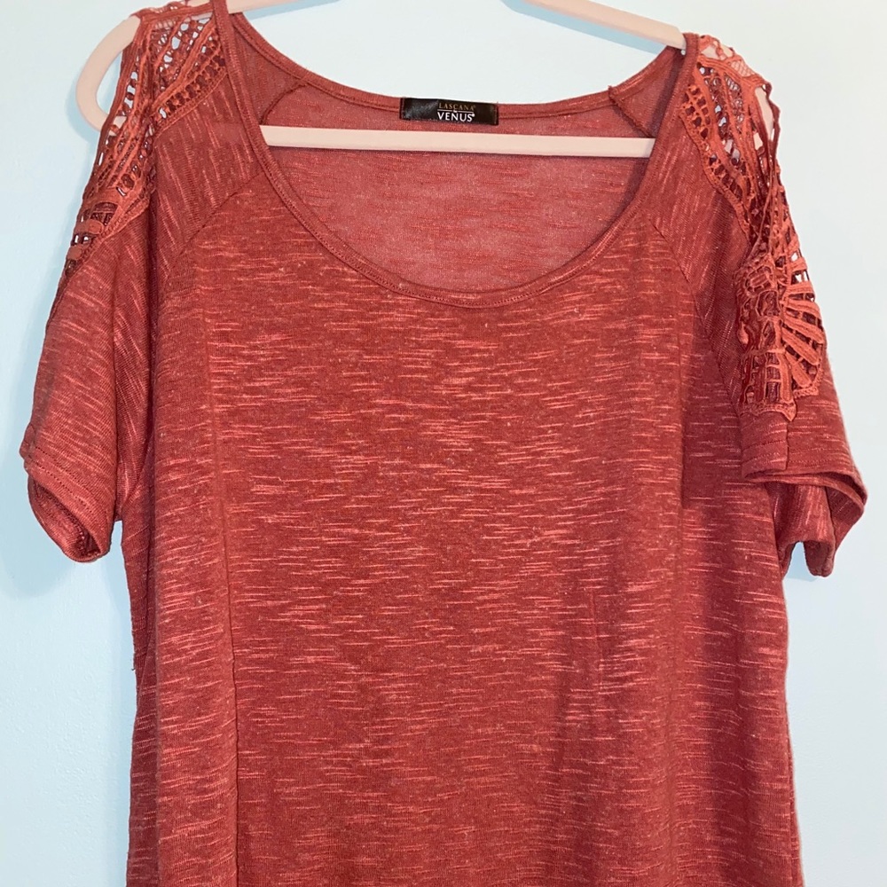 venus lace cold shoulder top